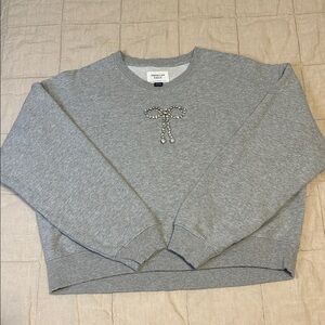 American Eagle Outfitters Gray Sweater with Silver Embellishment